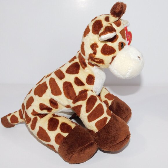 2014 Ty Pluffies 9" Giraffe TIPTOP Brown Tan Bean bag Plush NEW w Tag - Picture 3 of 9